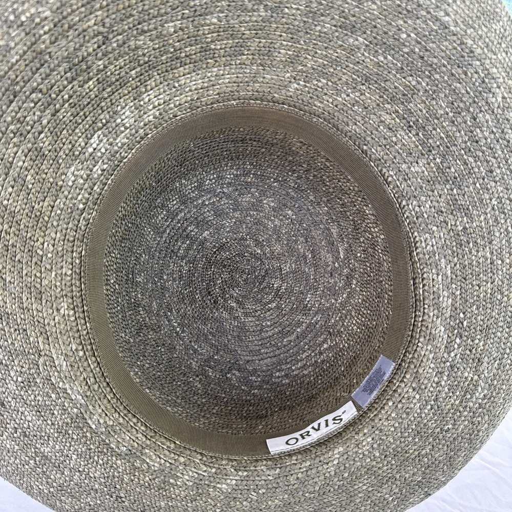 Orvis Olive Green Straw Fedora Hat - Picture 5 of 6